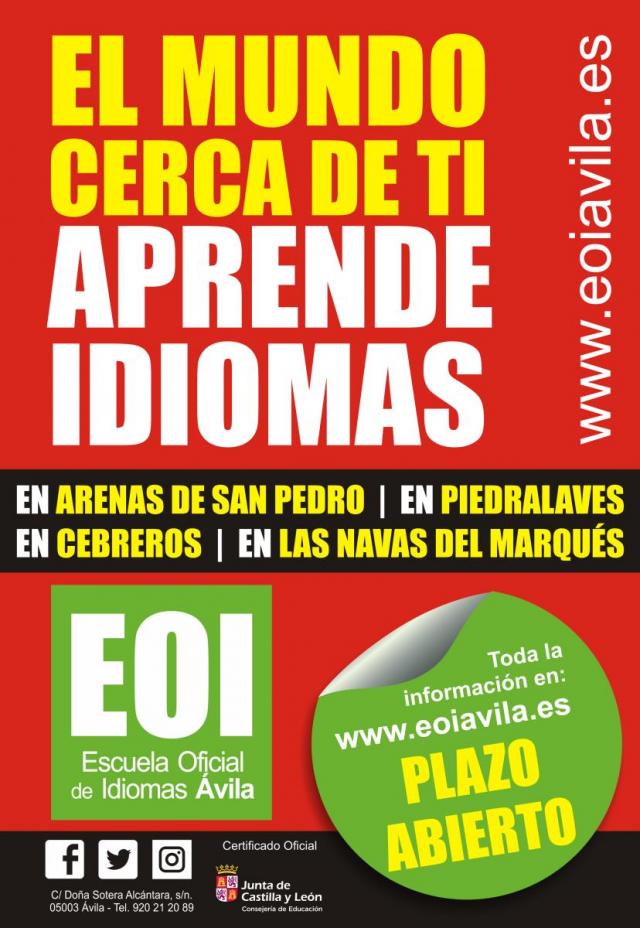Acelerar Moler Embajador Escuela Oficial de Idiomas | Ayuntamiento de Piedralaves
