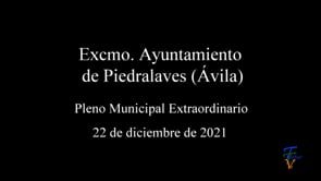 Pleno Municipal Extraordinario 22 de diciembre 2021