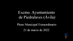 Pleno Municipal Extraordinario 21 de marzo de 2022